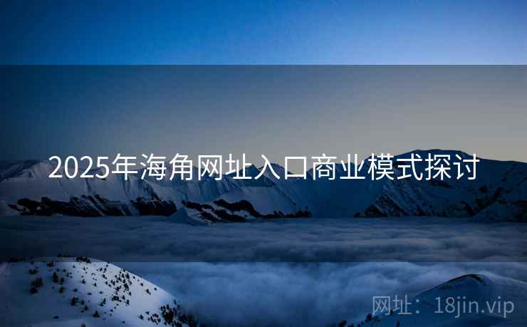 2025年海角网址入口商业模式探讨