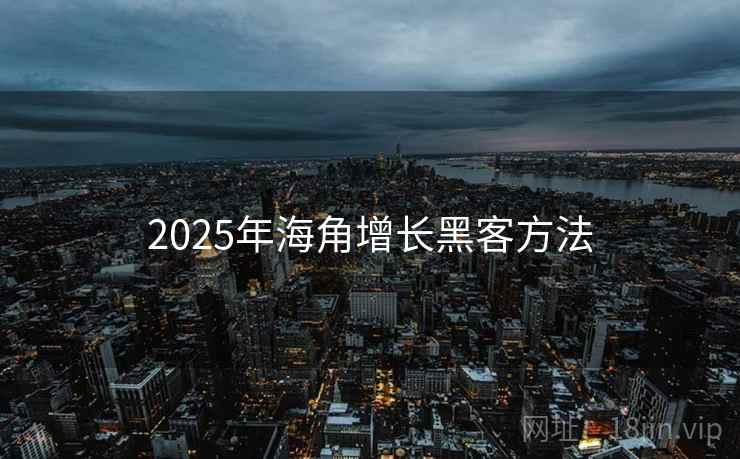 2025年海角增长黑客方法